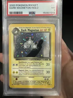 2000 Pokemon Team Rocket Dark Magneton 11/82 Vintage Holo with Swirl WOTC PSA 7 - Image 1