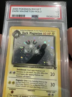 2000 Pokemon Team Rocket Dark Magneton 11/82 Vintage Holo with Swirl WOTC PSA 7 - Image 2
