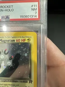2000 Pokemon Team Rocket Dark Magneton 11/82 Vintage Holo with Swirl WOTC PSA 7 - Image 4