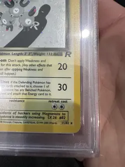 2000 Pokemon Team Rocket Dark Magneton 11/82 Vintage Holo with Swirl WOTC PSA 7 - Image 5