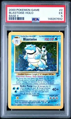 2000 POKEMON BASE SET 2 #2 BLASTOISE-HOLO PSA 5 - Image 1