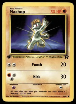 POKEMON MACHOP TEAM ROCKET 59/82 C 1ST EDITION NM/M - Image 1