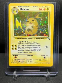 Raichu 14/62 Holo Rare Pokemon 1999 Fossil - LP - Image 1