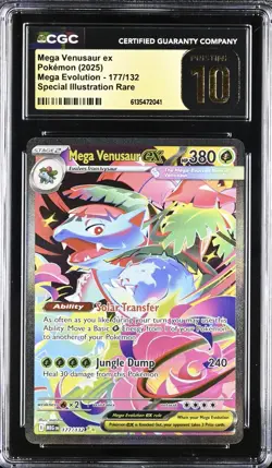 CGC 10 PRISTINE Pokemon Mega Venusaur ex Special Illustration 177/132 - Image 1