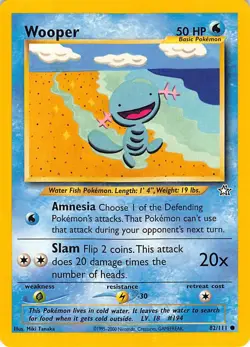 Wooper 82/111 Common Neo Genesis Pokemon Unlimited Lightly Played - Image 1