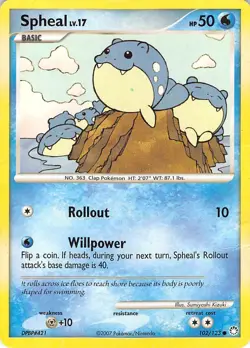 Spheal 102/123 Common Mysterious Treasures Pokemon Damaged - Image 1