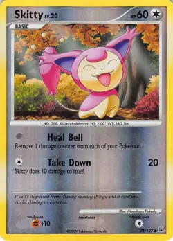 Skitty 93/127 Common Platinum Pokemon Reverse Holo Lightly Played - Image 1