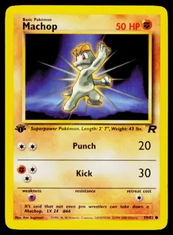 Machop - 1st Edition 59/82 Common Pokemon Team Rocket NM - Image 1