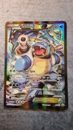 Pokemon TCG Blastoise EX Promo Holo Rare Card XY122 2016 FACTORY ERRORS - Image 1