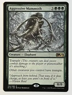 Aggressive Mammoth Core Set 2019 Non-Foil Regular MTG - Image 1