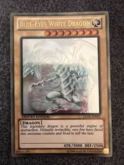 Yugioh Blue-Eyes White Dragon GLD5-EN001 Ghost/Gold Rare Limited Edition NM - Image 1
