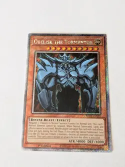 Yugioh Obelisk the Tormentor RA04-EN116 Platinum Secret Rare 1st Edition LP - Image 1