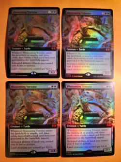 Playset of 4 Blossoming Tortoise Extended Foil Wilds of Eldraine 0354 Mythic MTG - Image 1