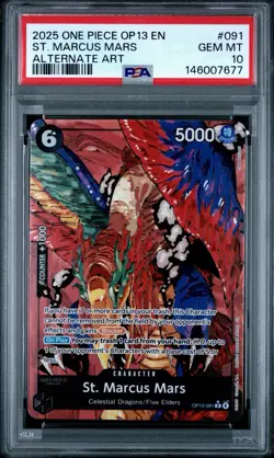 PSA 10 2025 ONE PIECE OP13-CARRYING ON HIS WILL ALTERNATE ART ST. MARCUS MARS - Image 1