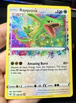 Rayquaza Amazing Rare Card 138/185 Pokemon SWSH: Vivid Voltage MINT - Image 1