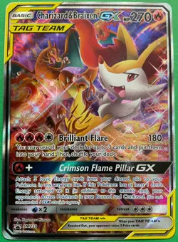 Pokemon Charizard & Braixen GX SM230 TAG TEAM Promo Holo 270 HP Basic Card - Image 1