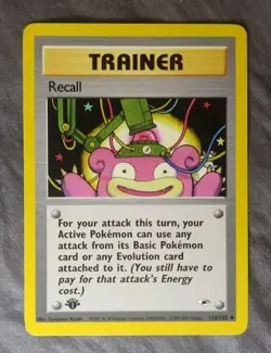 1st Edition Pokemon Gym Heroes Set "Recall" Trainer Card 116/132 (English) - Image 1