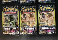 Pokemon TCG Sun & Moon Forbidden Light 3-Card Sealed Booster Pack Lot of 6 - Image 3