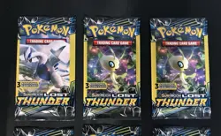 Pokemon TCG Sun & Moon Lost Thunder 3-Card Sealed Booster Pack Lot of 6 - Image 2