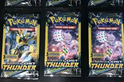 Pokemon TCG Sun & Moon Lost Thunder 3-Card Sealed Booster Pack Lot of 6 - Image 3