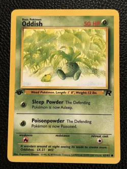 Oddish 1st Edition Team Rocket Set 63/82 Pokemon Card LP - Image 1