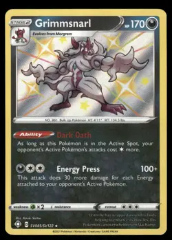 Pokemon Cards Grimmsnarl SV085/SV122 Shining Fates Rare NM - Image 1