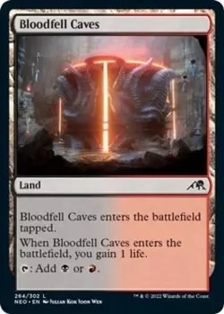 Bloodfell Caves -Foil Near Mint MTG Kamigawa: Neon Dynasty - Image 1