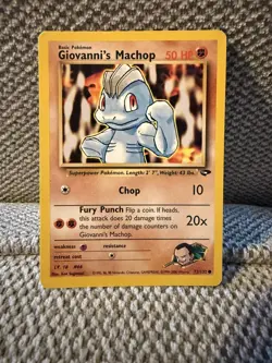 Giovanni's Machop 72/132 Gym Challenge Non Holo Pokemon TCG WOTC - Image 1