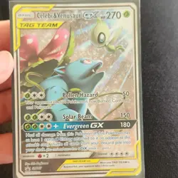 Pokemon Celebi & Venusaur GX TAG TEAM Promo Holo Card SM167 270 HP - Image 1