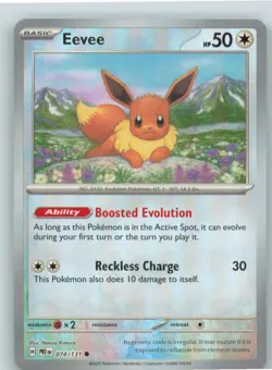 Eevee 074/131 Prismatic Evolutions Pokemon Reverse Holo Master Ball Pattern NM - Image 1