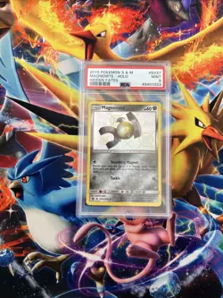 PSA 9 2019 Pokemon Magnemite SV27/SV94 Hidden Fates: Shiny Vault Holo - Image 1