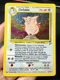 Clefable 5/130 Holo Rare Base Set 2 Pokemon English LP- - Image 1