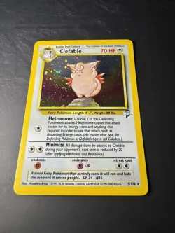 Clefable 5/130 Holo Rare Base Set 2 Pokemon English LP- - Image 2