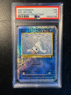 2002 POKEMON LEGENDARY COLLECTION SEEL 92 REVERSE holo foil PSA 3 VG POP 9 - Image 1