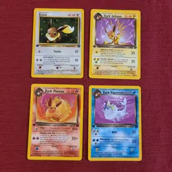 Pokemon TCG Team Rocket Wizards 2000 1st Edition Lot Eevee Jolteon Flareon Vapo… - Image 1