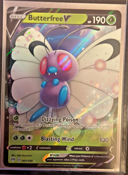 Pokemon TCG Butterfree V 1/189 Ultra Rare Darkness Ablaze Pokemon TCG NM+ - Image 1