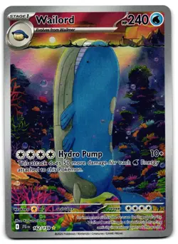 Wailord 162/159 - 🌊 Journey Together Illustration Rare Pokemon TCG 🖤 - LP - Image 1