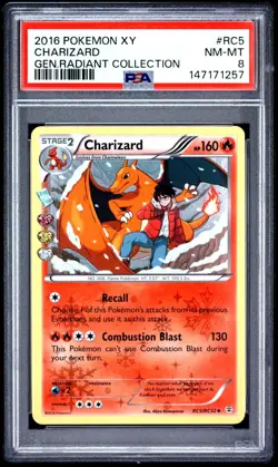 2016 Pokemon XY Generations Charizard RC5 FRESHLY GRADED PSA 8 NM-MT - Image 1