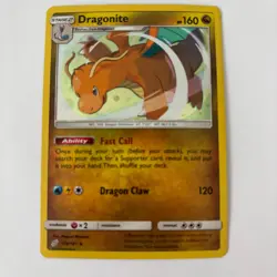 Dragonite 119/181 Holo Rare Pokemon Card TCG Sm-Team Up MP + Protective Sleeve - Image 1