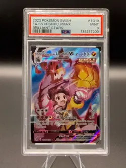 POKEMON 2022 Brilliant Stars Full Art Single Strike URSHIFU Vmax #TG19 PSA 9 - Image 1