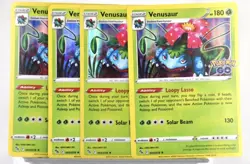4x PLAYSET - Pokemon TCG Pokemon GO Venusaur 003/078 Holo Rare x4 Playset - Image 1