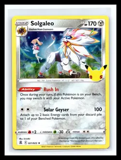 💥 Solgaleo 021/025 - Pokemon 2021 TCG - CELEBRATIONS - Holo Rare - Image 1