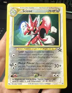 Pokemon Scizor Neo Black Star Promo #33 WOTC Vintage LP - Image 1