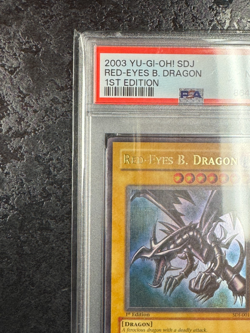 2003 YUGIOH! SDJ RED-EYES B. DRAGON 1ST EDITION #001 - PSA 8 - Image 3