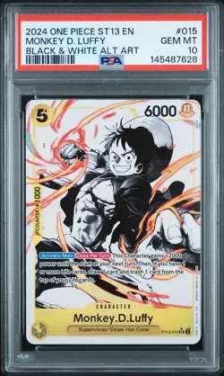 2024 ONE PIECE ULTRA DECK ST13-THE THREE BROTHERS #015 MONKEY D. LUFFY PSA 10 - Image 1