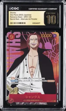 2022 ONE PIECE JAPANESE ROMANCE DAWN SECRET RARE ALT ART SHANKS CGC 10 PRISTINE - Image 1