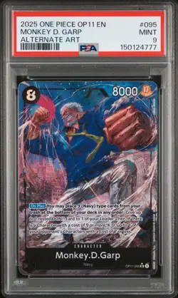 2025 ONE PIECE OP11-A FIST OF DIVINE SPEED ALTERNATE ART MONKEY D. GARP PSA 9 - Image 1