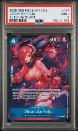 2025 ONE PIECE OP11-A FIST OF DIVINE SPEED ALTERNATE ART VINSMOKE REIJU PSA 9 - Image 1