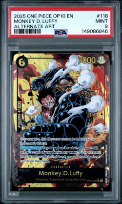 2025 One Piece Op10-118 Royal Blood Monkey D. Luffy Alternate Art PSA 9 #118 ENG - Image 1