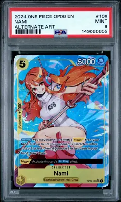2024 ONE PIECE OP08-TWO LEGENDS ALTERNATE ART #106 NAMI PSA 9 - Image 1